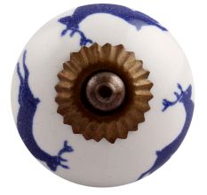 Blue Running Rein Deer Pattern Ceramic Dresser Knob Online